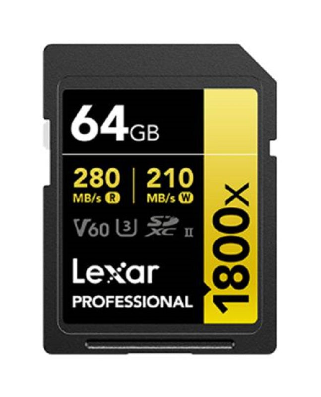 Lexar SDXC Professional 1800x UHS-II Flash Memory Card 64GB 128GB 256GB 512GB 1TB