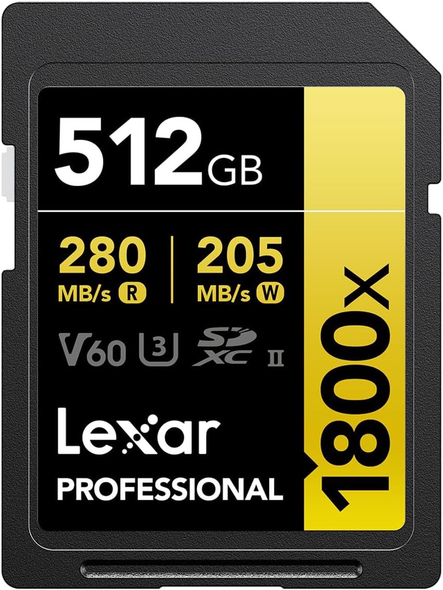 Lexar SDXC Professional 1800x UHS-II Flash Memory Card 64GB 128GB 256GB 512GB 1TB