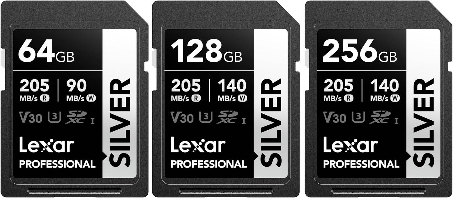 Lexar SD Professional SILVER UHS-I Memory Card 64GB 128GB 256GB