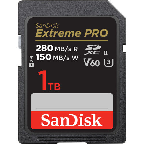 SanDisk SDXC Extreme PRO 280MB/s UHS-II Flash Memory Card 64GB 128GB 256GB 512GB 1TB