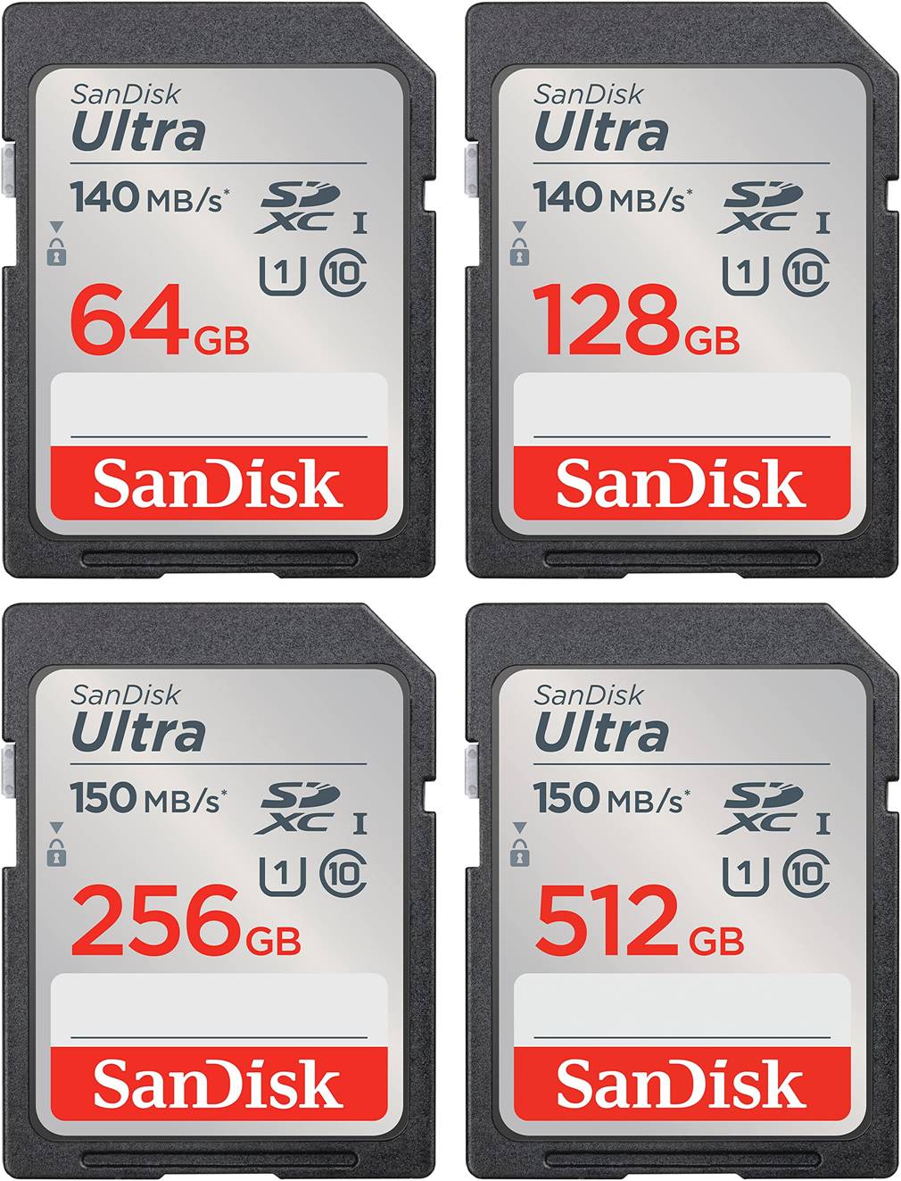 SanDisk SD Ultra 140MB/s (SDSDUNB) Flash Memory Card 64GB 128GB 256GB 512GB